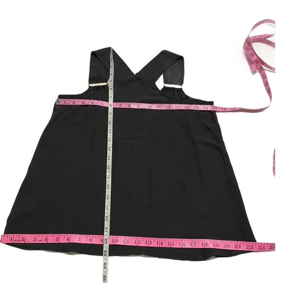 Lily white women halter neck blouse sleeveless sz xs black top sleeveless - Picture 11 of 16